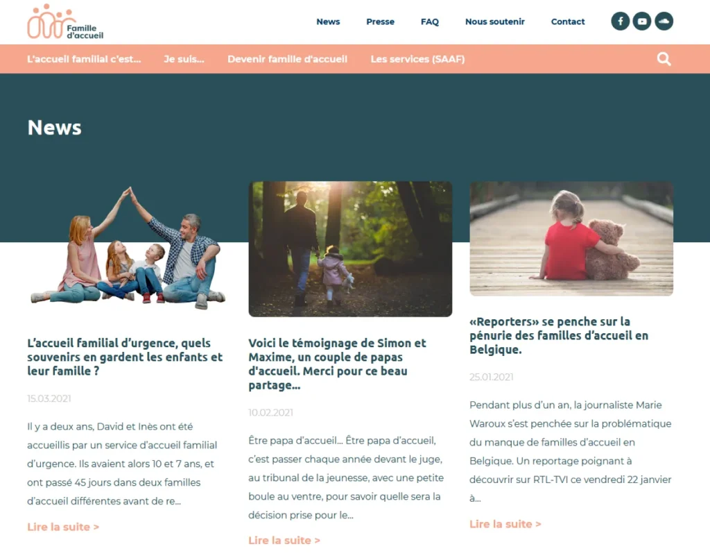 Accueil et Familles - Nouveau Site Web FSAAF